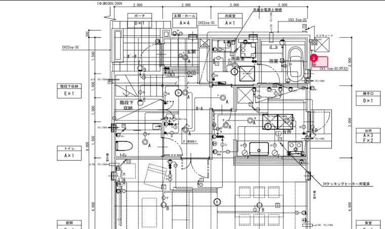 実物の電気図面(PDFのまま読み取り)